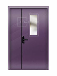 Дверь противопожарная ДПМ EI-90 полуторная остекленная со скрытыми петлями