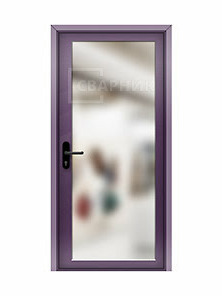 Противопожарная стеклянная дверь 1-го типа однопольная со скрытыми петлями