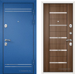 Дверь входная утепленная в квартиру порошковая — шпон