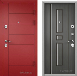 Дверь входная утепленная в дом порошковая — шпон