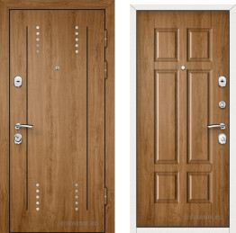 Дверь металлическая утепленная в дом МДФ — массив