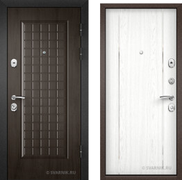 Дверь входная утепленная в дом шпон — массив